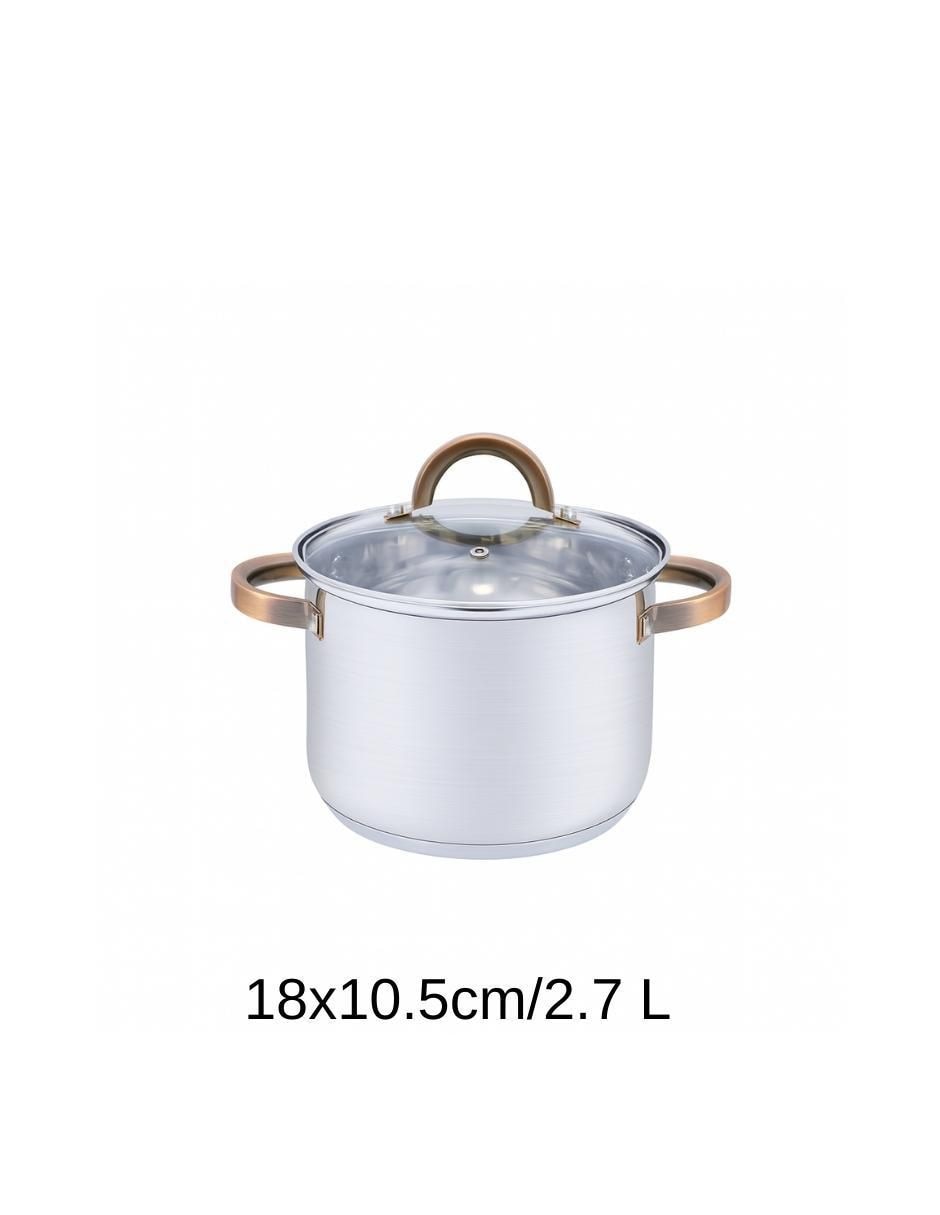 Batería de cocina de acero inoxidable antiadherente convencional 8 piezas