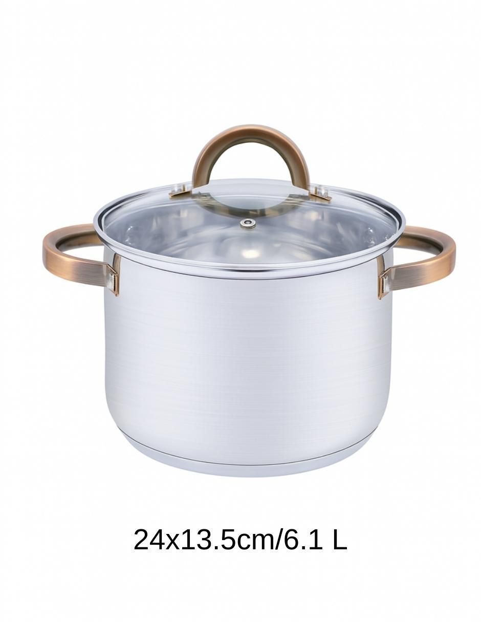 Batería de cocina de acero inoxidable antiadherente convencional 8 piezas