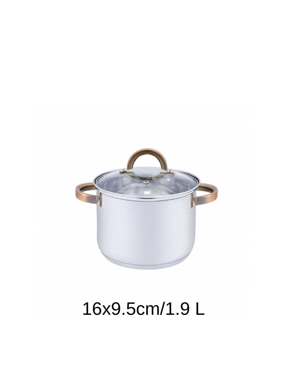 Batería de cocina de acero inoxidable antiadherente convencional 8 piezas