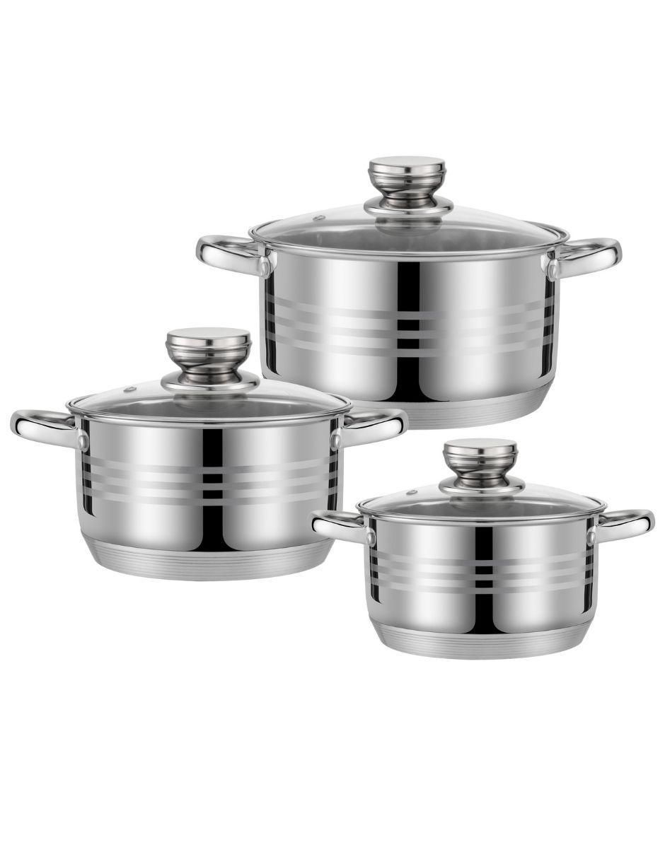 Batería de cocina de acero inoxidable antiadherente combinado 6 piezas Batería de cocina de acero inoxidable antiadherente combinado 6 piezas