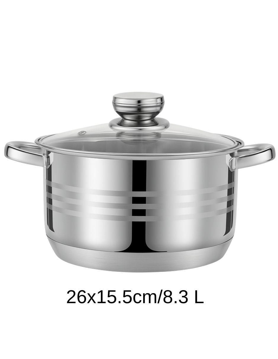 Batería de cocina de acero inoxidable antiadherente combinado 6 piezas 5