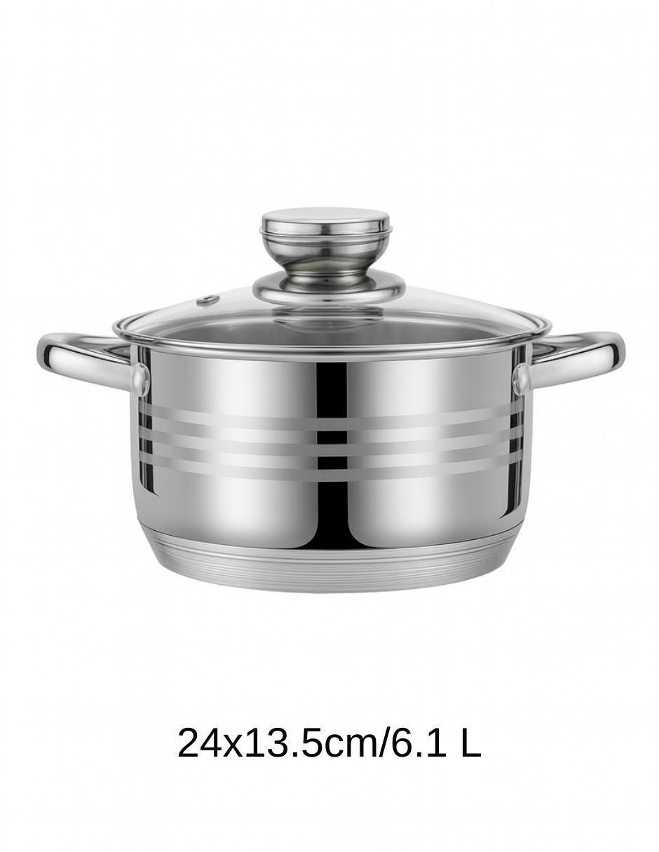 Batería de cocina de acero inoxidable antiadherente combinado 6 piezas 4