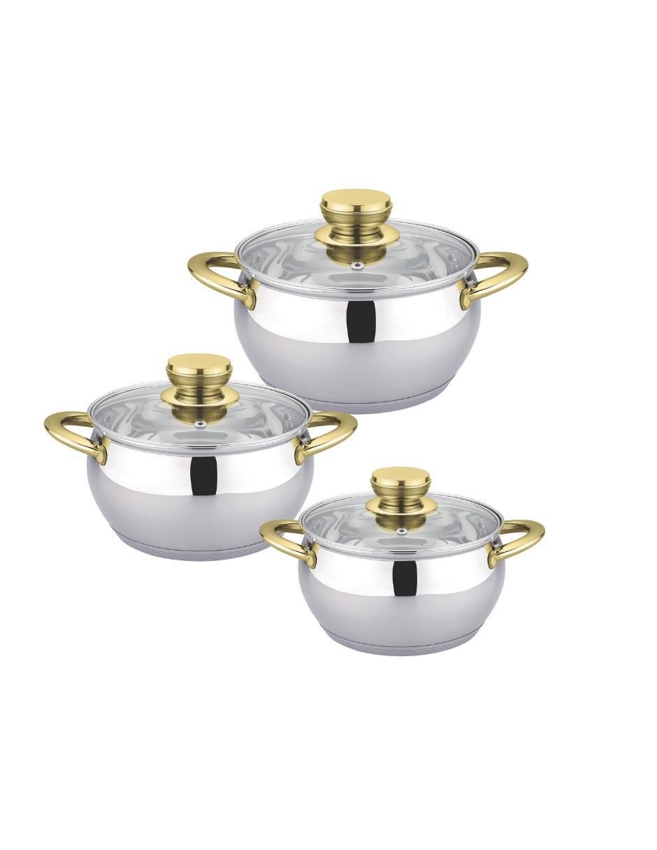 Batería de cocina de acero inoxidable antiadherente combinado 6 piezas Batería de cocina de acero inoxidable antiadherente combinado 6 piezas