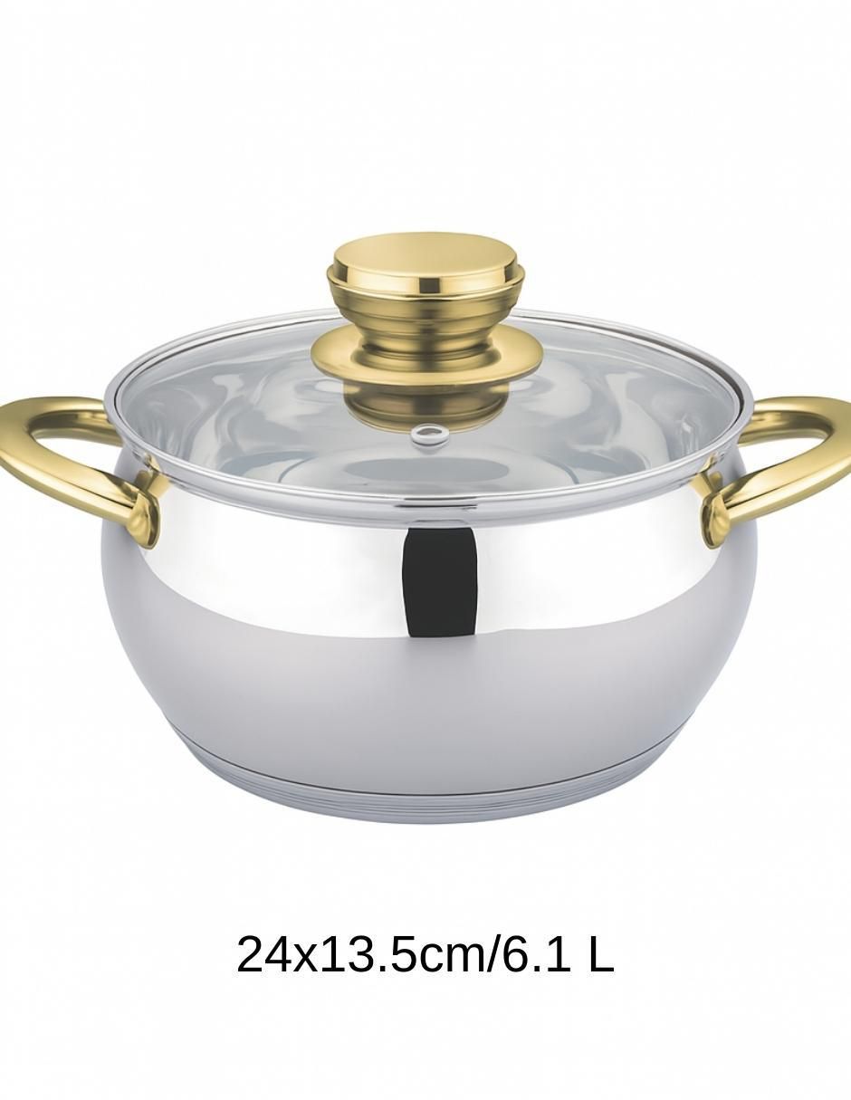 Batería de cocina de acero inoxidable antiadherente combinado 6 piezas