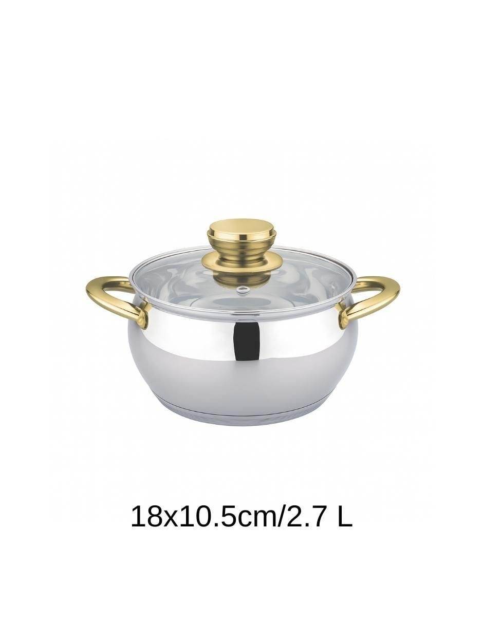 Batería de cocina de acero inoxidable antiadherente combinado 6 piezas