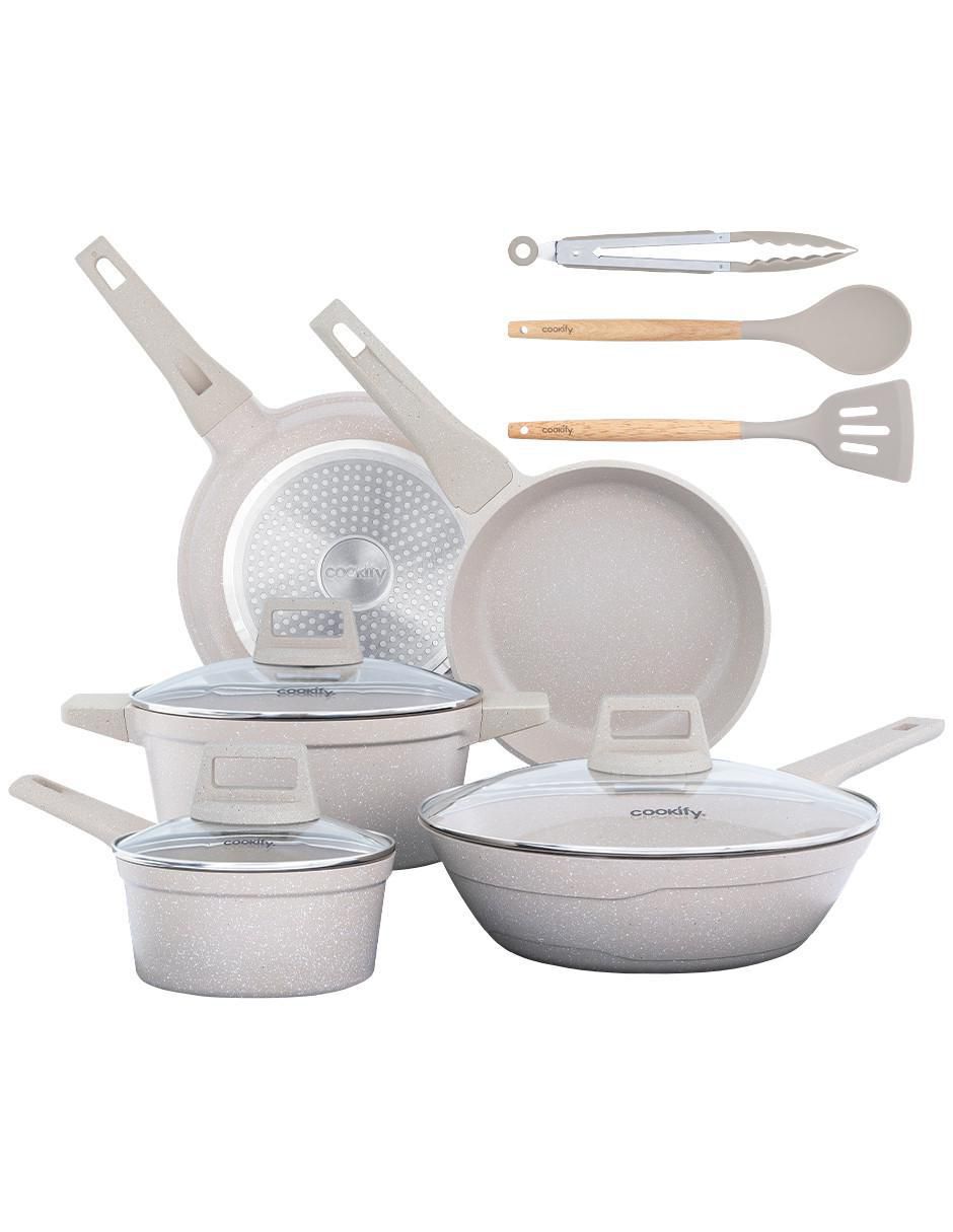 Batería de cocina de mármol antiadherente minerales naturales 11 piezas Batería de cocina de mármol antiadherente minerales naturales 11 piezas
