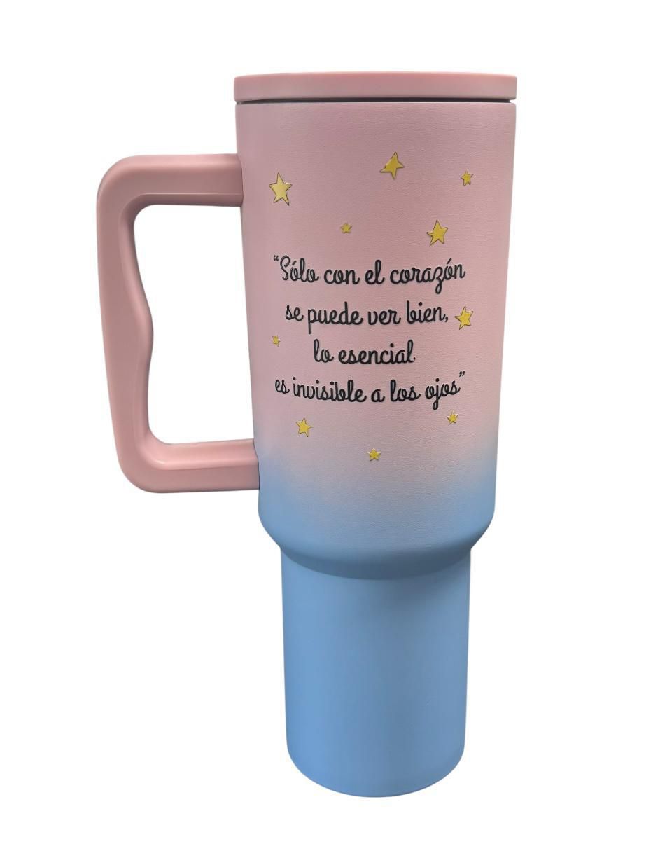 Termo de acero inoxidable El Principito con tapa rosca 887 ml
