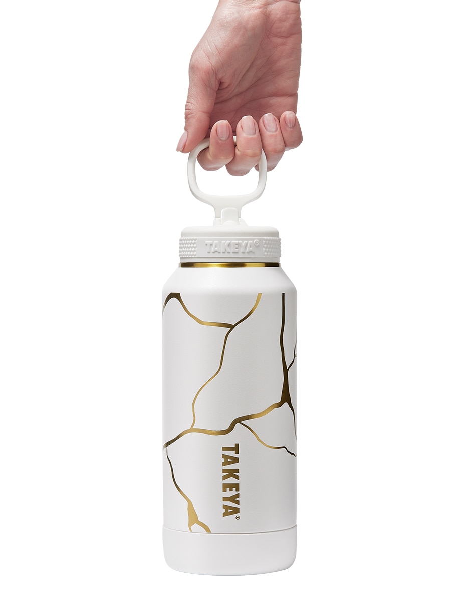 Termo de acero inoxidable 32Oz Gold Crackle con tapa flip top 950 ml Termo de acero inoxidable 32Oz Gold Crackle con tapa flip top 950 ml