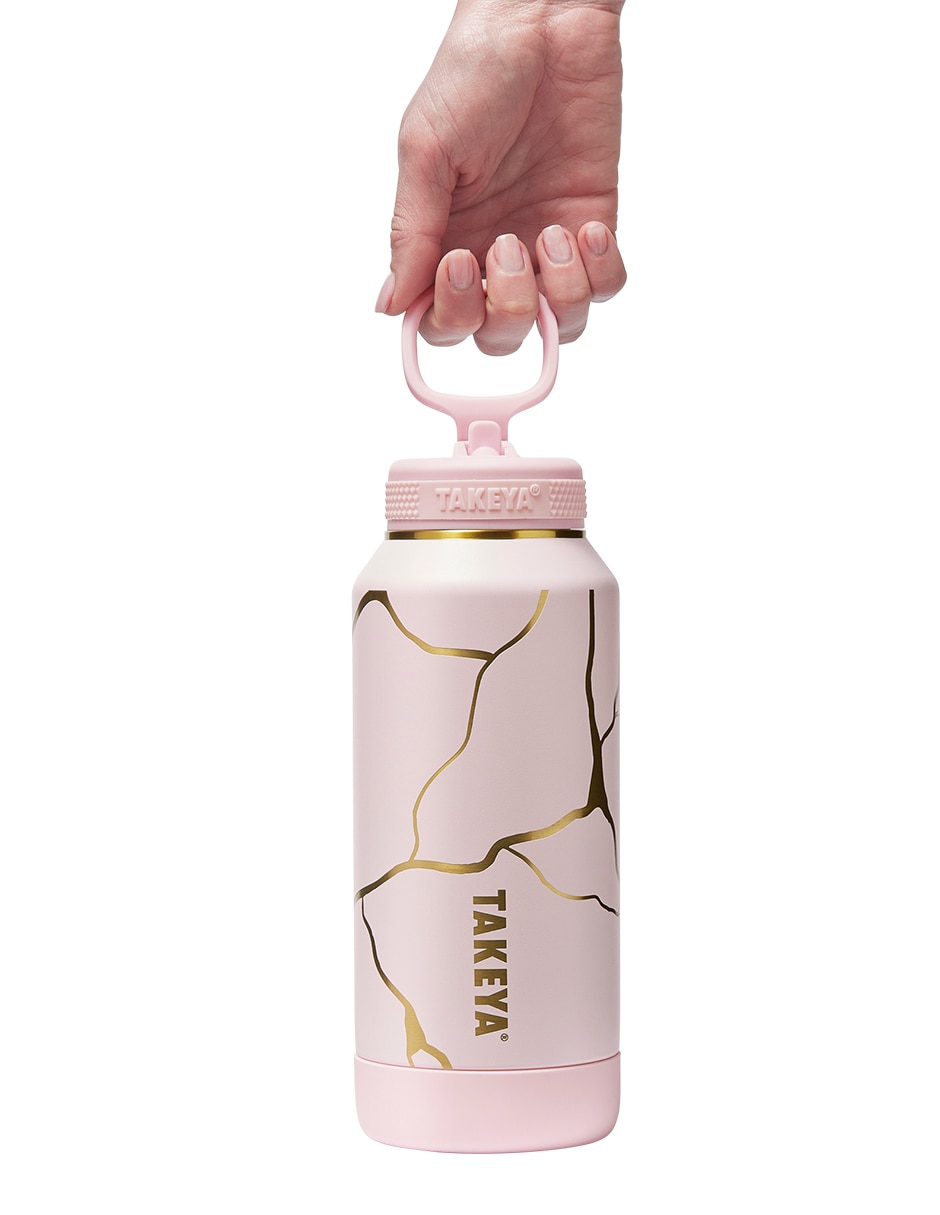 Termo de acero inoxidable 32Oz Gold Crackle con tapa flip top 950 ml Termo de acero inoxidable 32Oz Gold Crackle con tapa flip top 950 ml