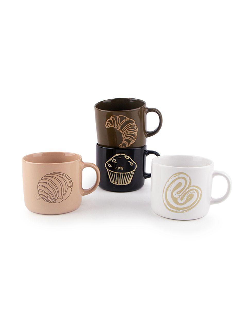 Set de tazas clásicas Pan De Dulce 4 piezas Set de tazas clásicas Pan De Dulce 4 piezas