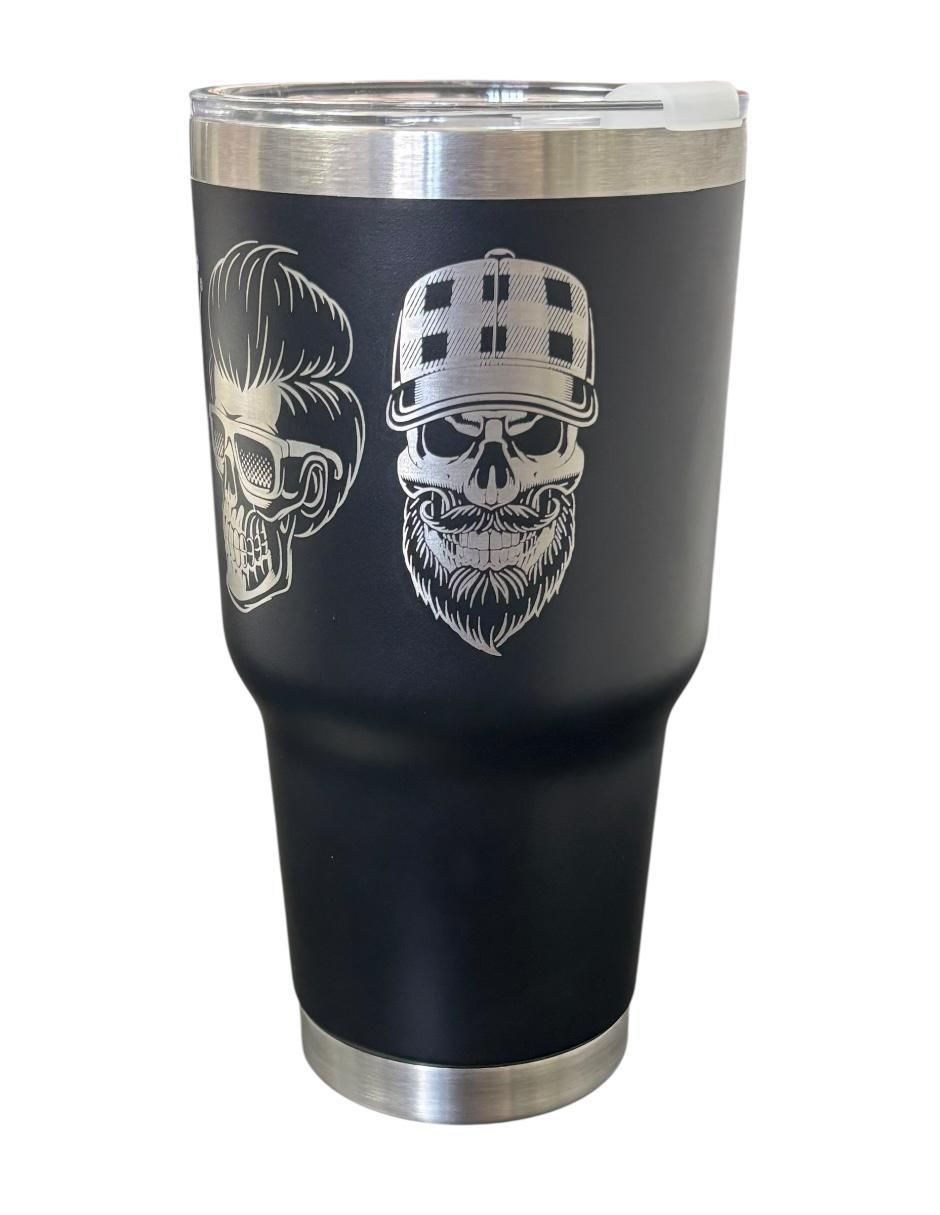 Termo de acero inoxidable Calaveras con tapa push pull 2