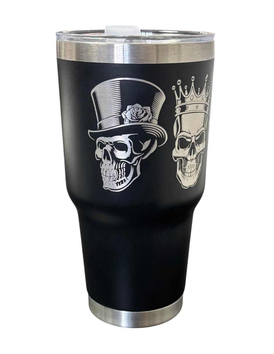 Termo de acero inoxidable Calaveras con tapa push pull 3