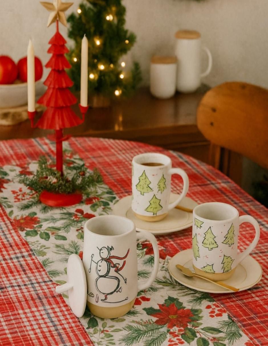 Set azucarera Muñeco de Nieve de cerámica