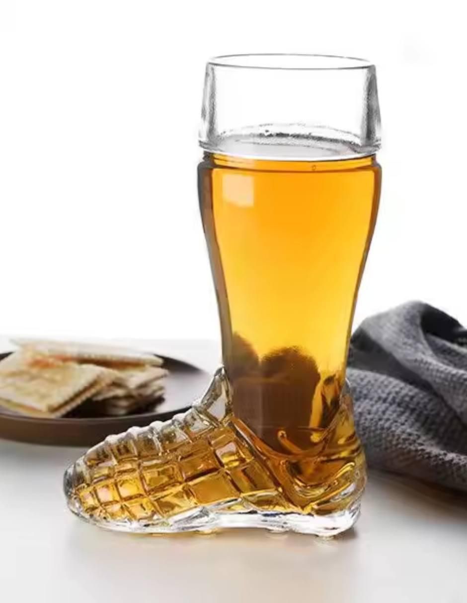 Vaso para cerveza Soccer de vidrio con 4 piezas 2