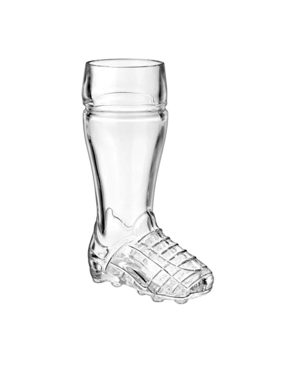 Vaso para cerveza Soccer de vidrio con 4 piezas