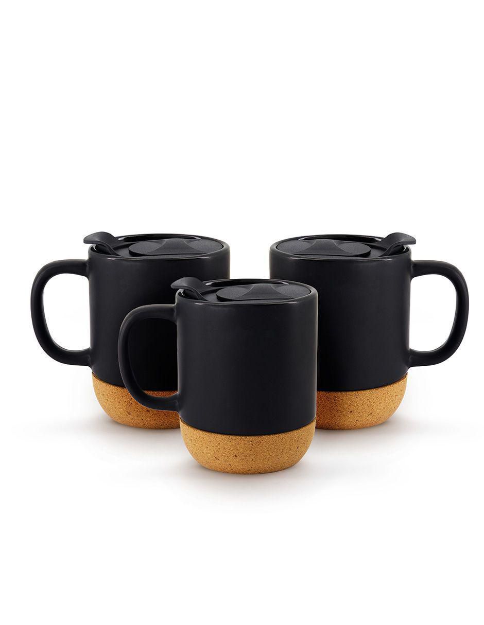 Set de tazas con tapa 3 piezas Set de tazas con tapa 3 piezas