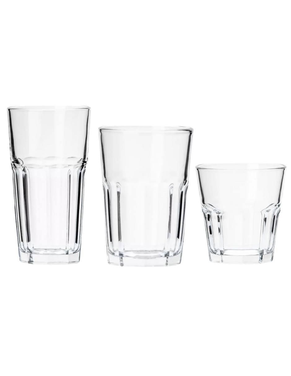 Set de vasos London de vidrio con 18 piezas