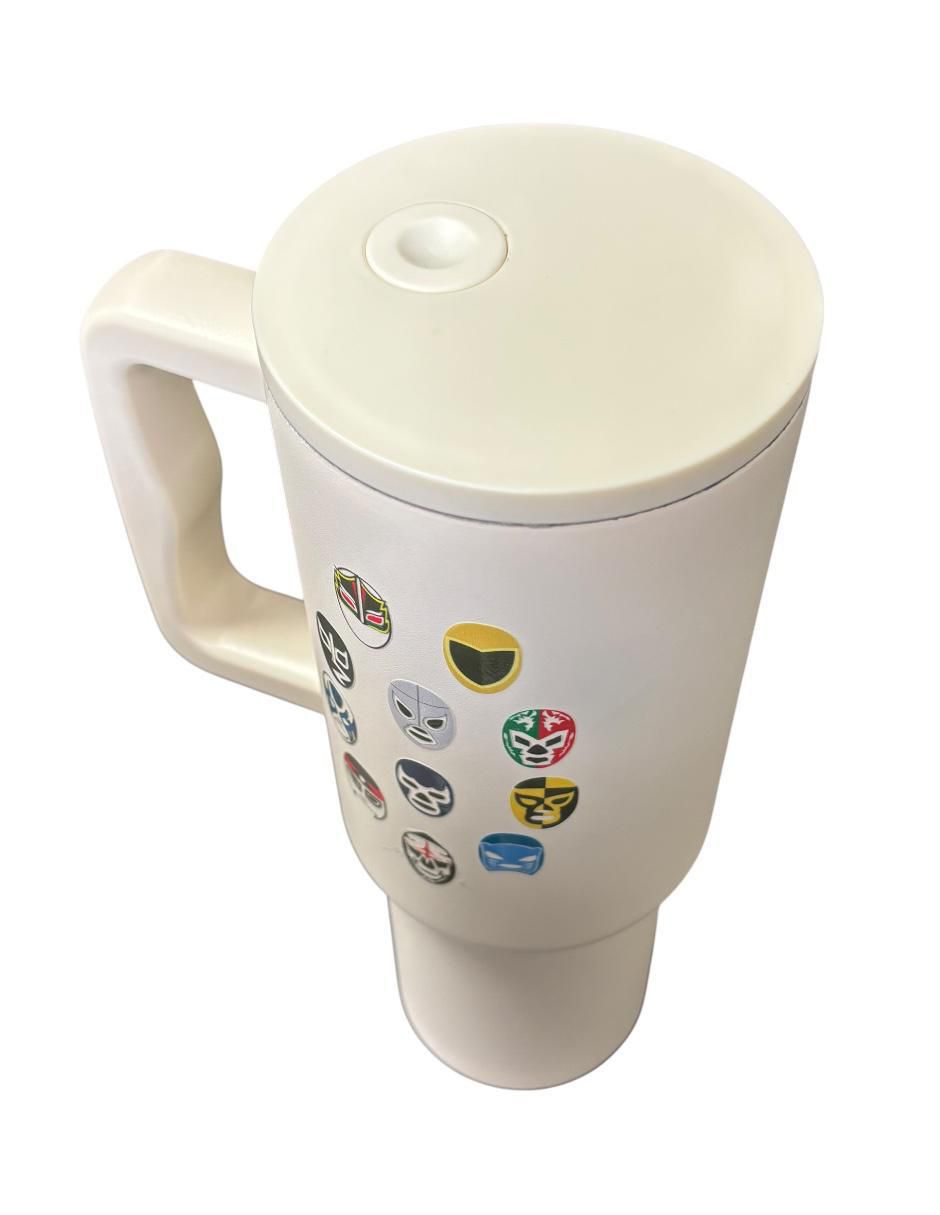 Termo de acero inoxidable Luchadores con tapa rosca 1.2 L