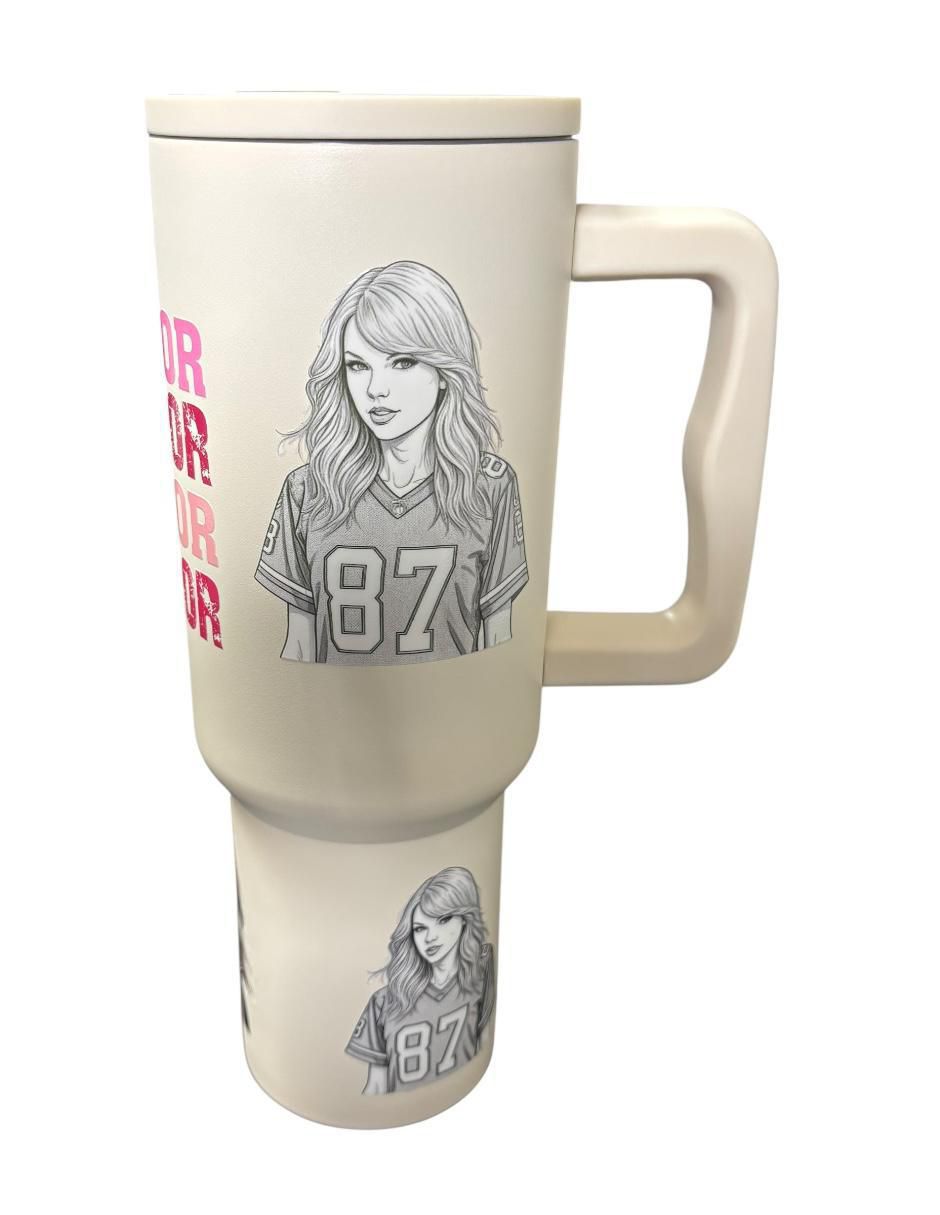 Termo de acero inoxidable Taylor Swift con tapa rosca 1.2 L