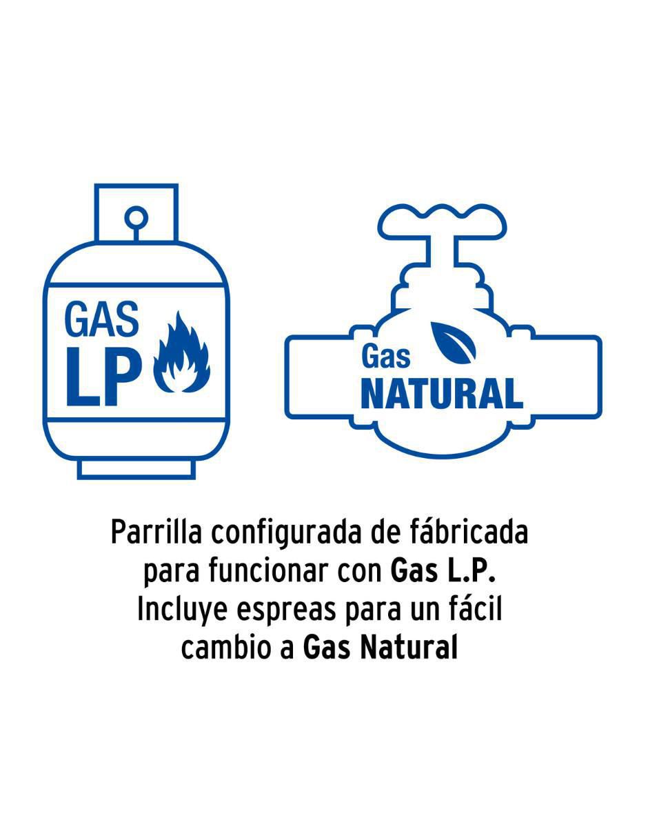 Parrilla de gas PAE-302GV de vidrio templado