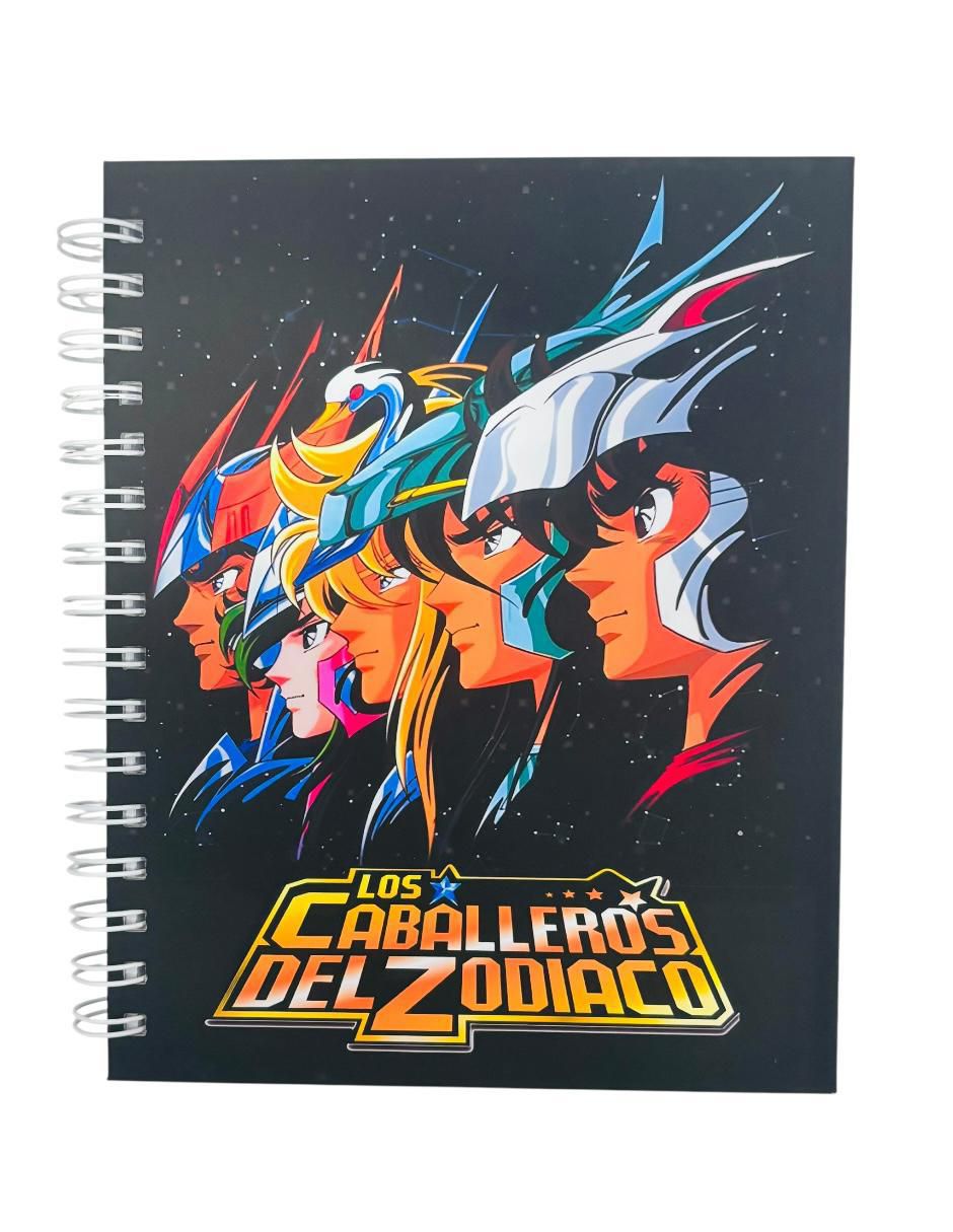 Set termo de acero inoxidable Los Caballeros Del Zodiaco con tapa push pull 887 ml 6