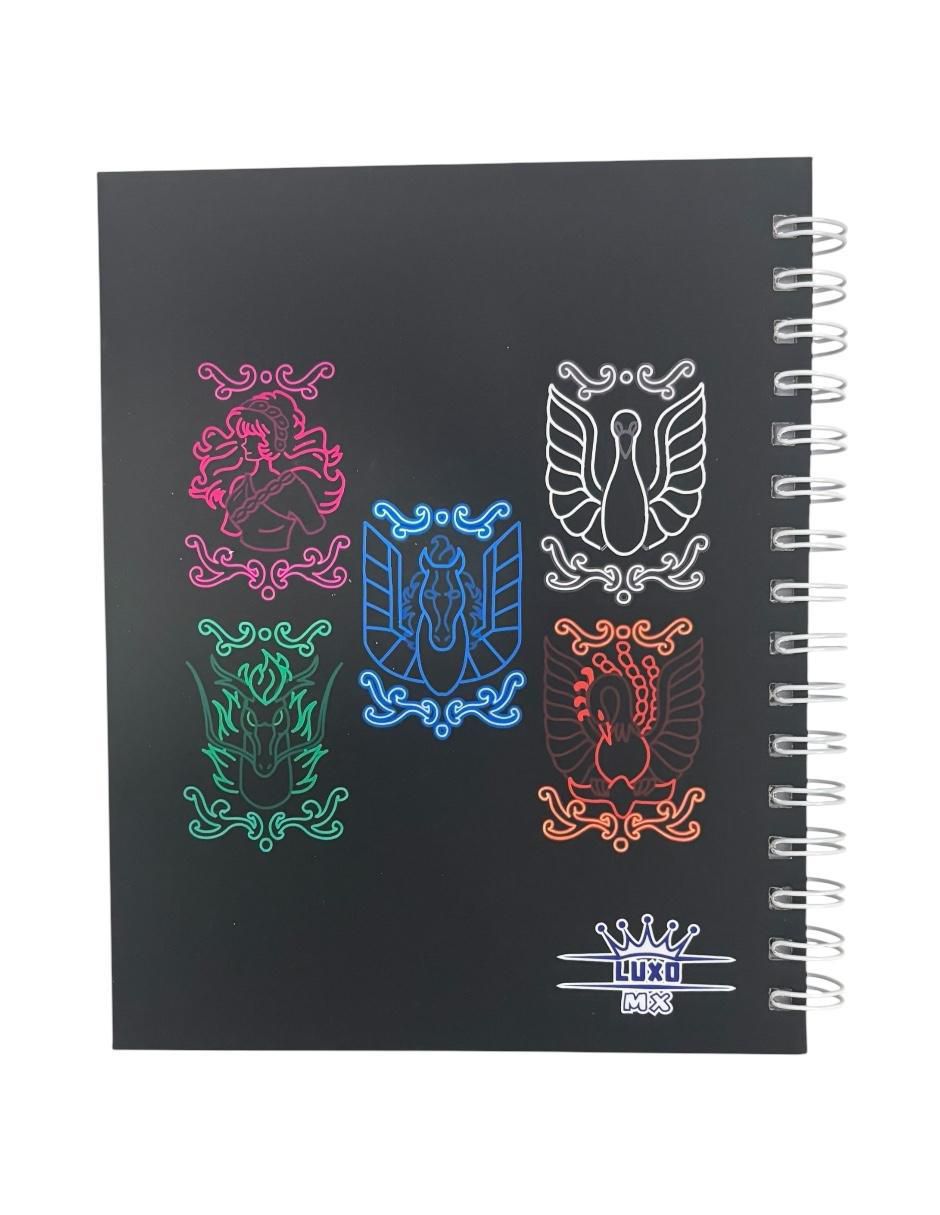 Set termo de acero inoxidable Los Caballeros Del Zodiaco con tapa push pull 887 ml