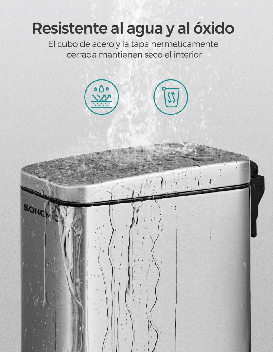 Bote de basura Plushic de acero inoxidable