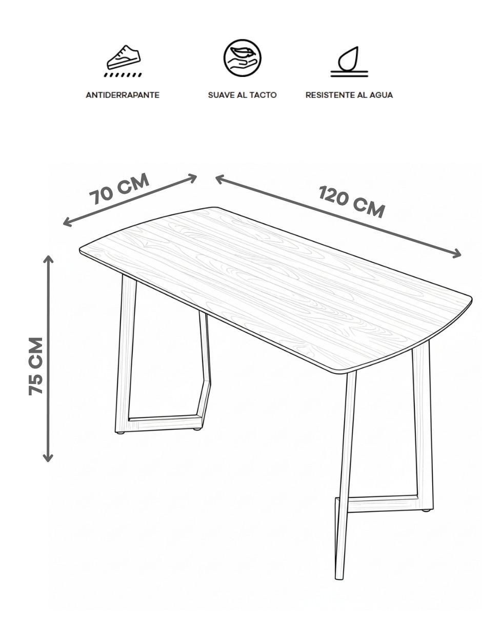 Mesa de comedor armable nogal 5