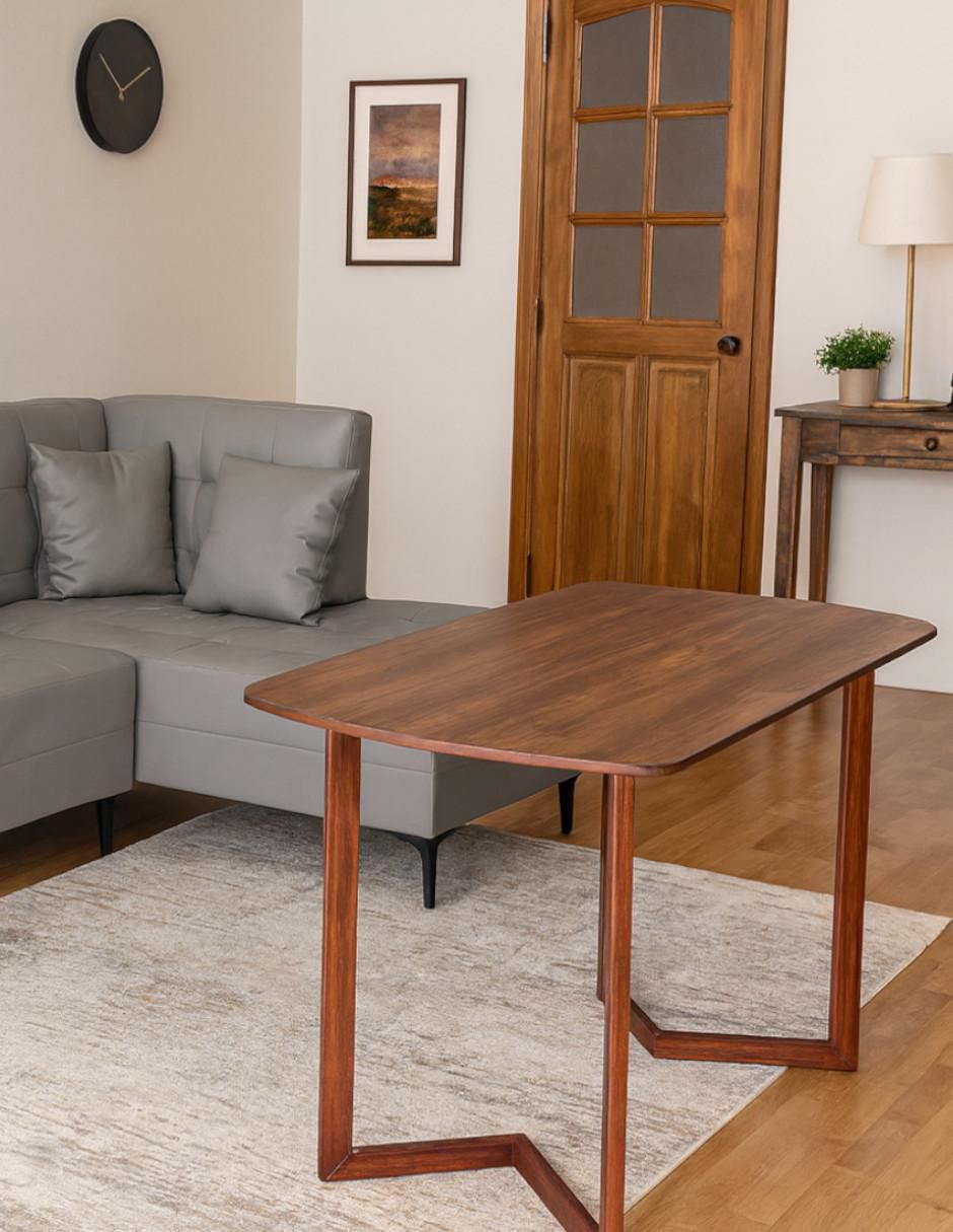 Mesa de comedor armable nogal 4