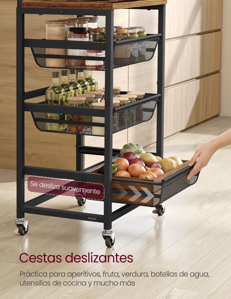Carro de servicio cocina Songmics home derry MDF