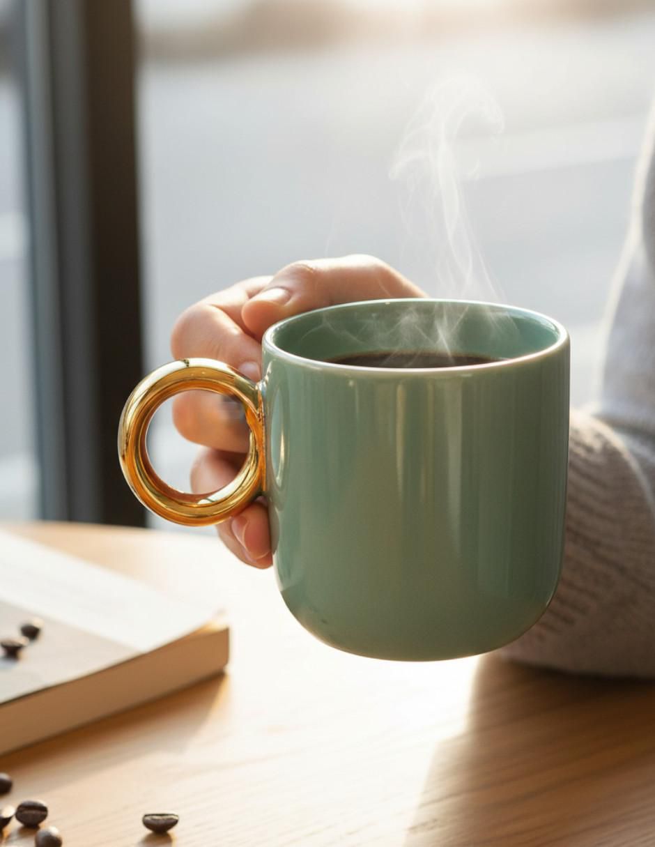 Taza clásica Ideen Menta Dorada