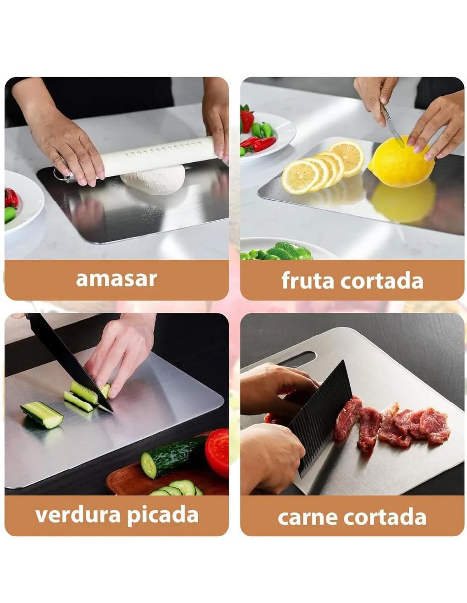 Set tabla para picar de acero inoxidable 2