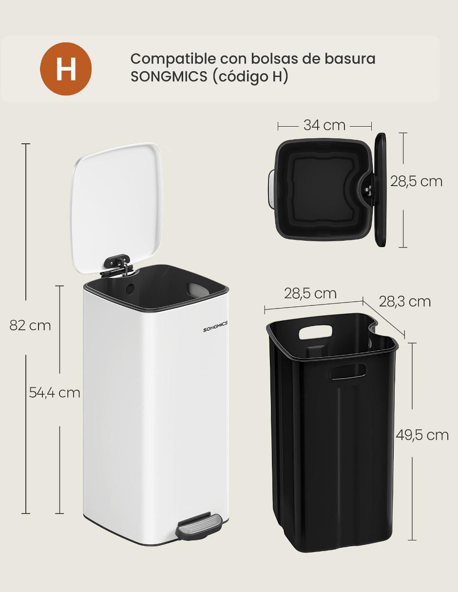 Bote de basura Punkool de plástico 2
