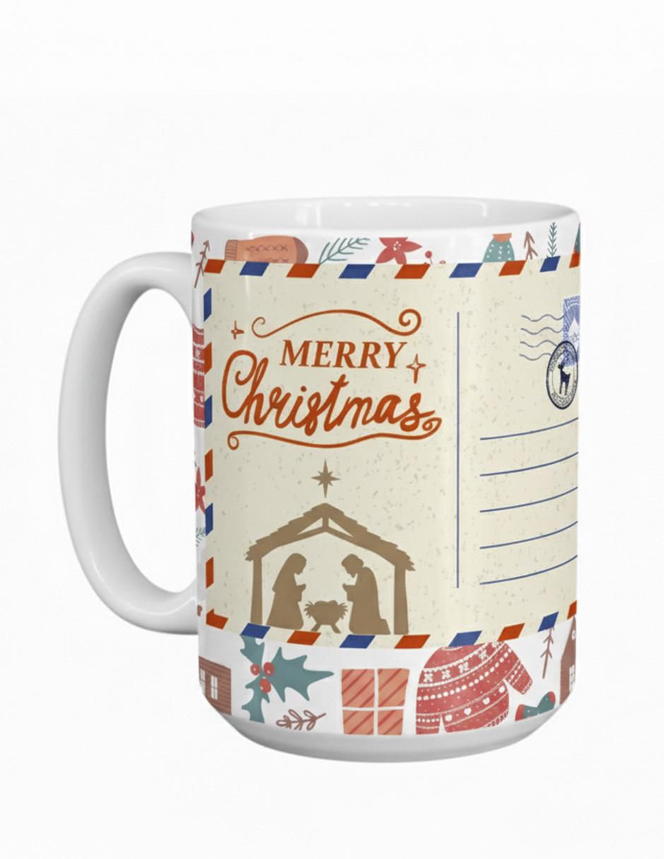 Taza navideña clásica Navidad Merry Christmas Taza navideña clásica Navidad Merry Christmas