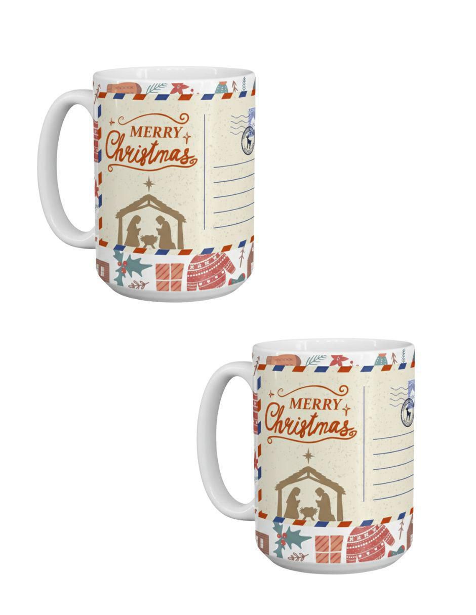 Set de tazas navideñas clásicas Navidad Merry Christmas 2 piezas Set de tazas navideñas clásicas Navidad Merry Christmas 2 piezas