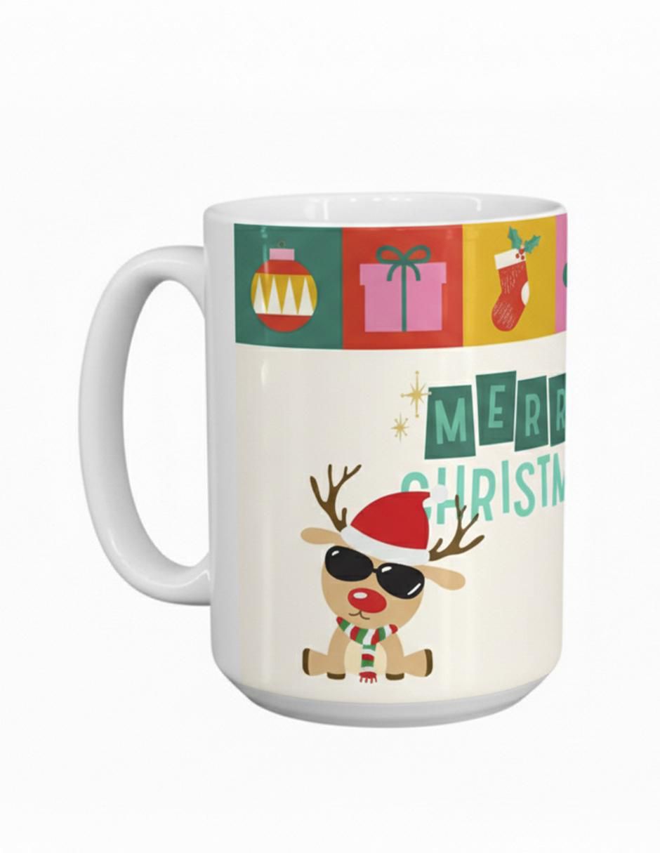 Taza navideña clásica Navidad Merry Christmas Taza navideña clásica Navidad Merry Christmas