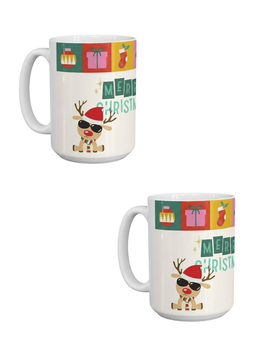 Set de tazas navideñas clásicas Navidad Merry Christmas 2 piezas Set de tazas navideñas clásicas Navidad Merry Christmas 2 piezas