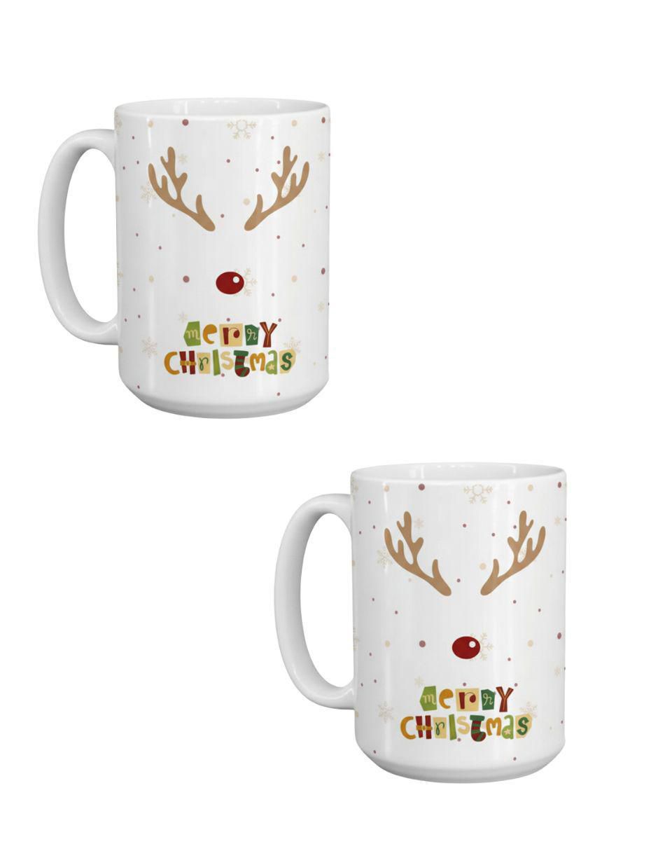 Set de tazas navideñas clásicas Navidad Merry Christmas 2 piezas