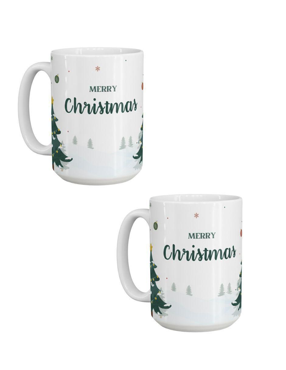 Set de tazas navideñas clásicas Navidad Merry Christmas 2 piezas