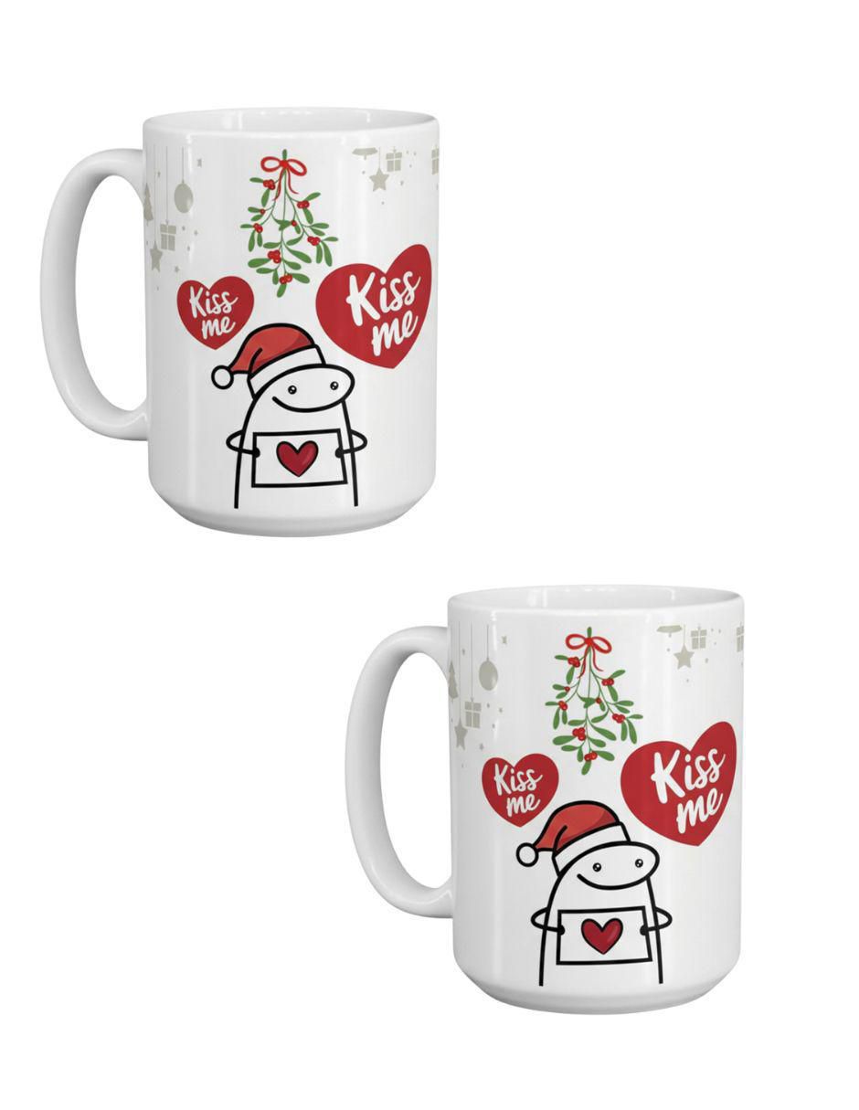 Set de tazas navideñas clásicas Navidad Kiss Me 2 piezas Set de tazas navideñas clásicas Navidad Kiss Me 2 piezas