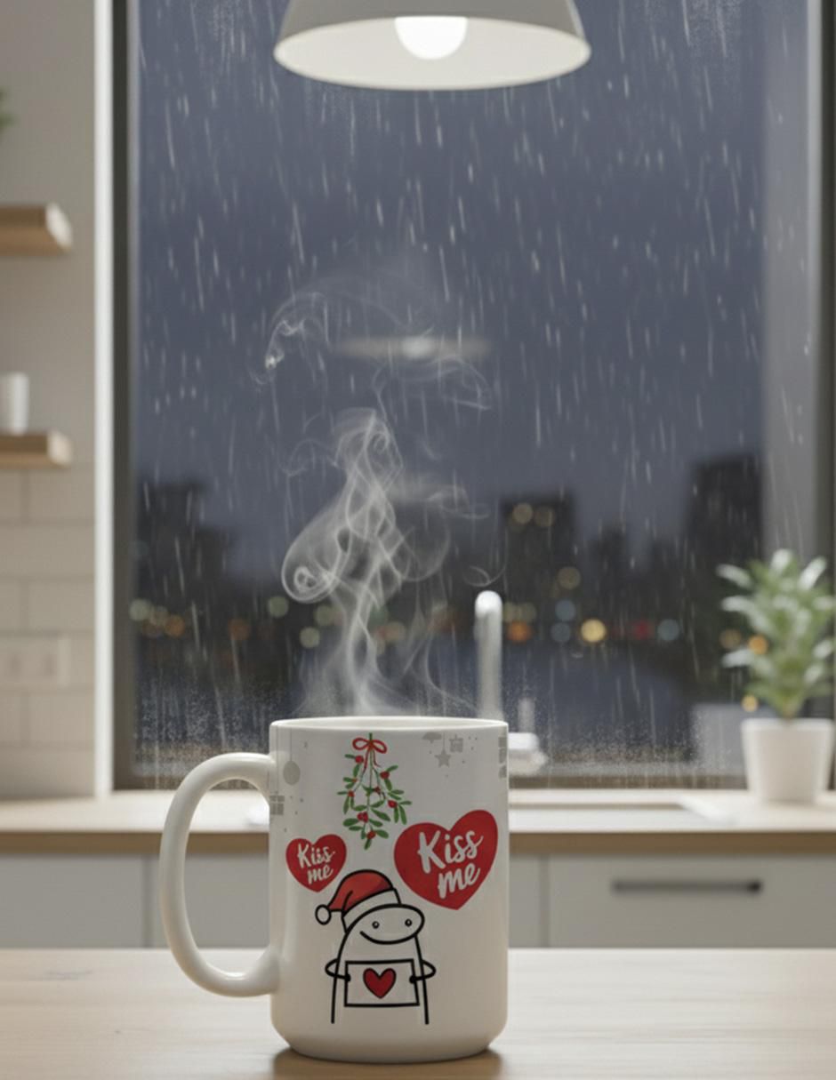 Set de tazas navideñas clásicas Navidad Kiss Me 2 piezas 4