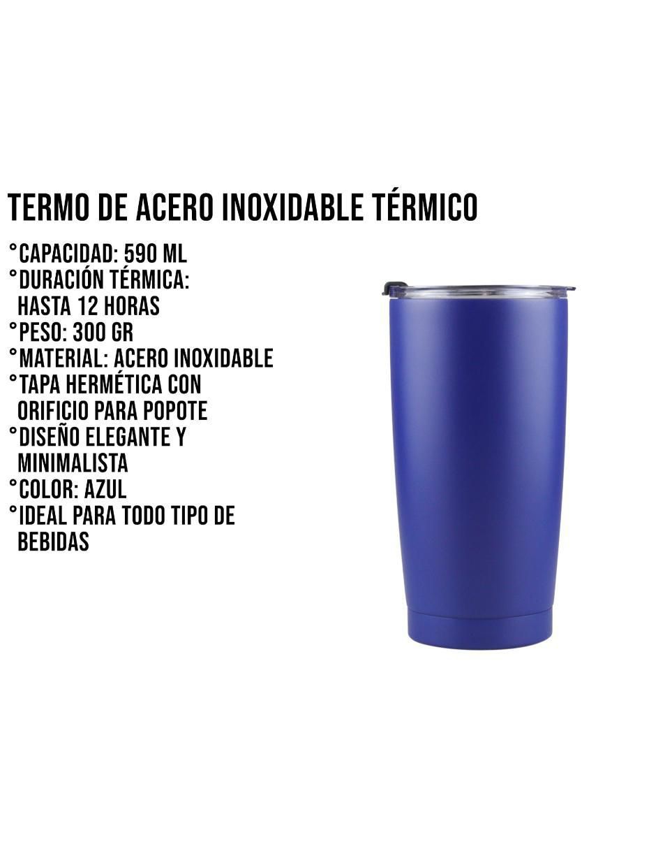Termo de acero inoxidable con tapa a presión 2
