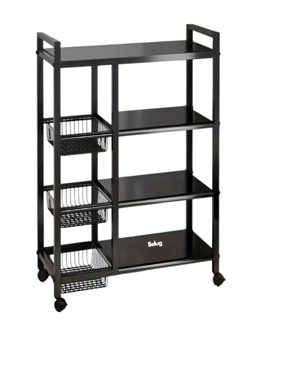 Estante de metal con ruedas