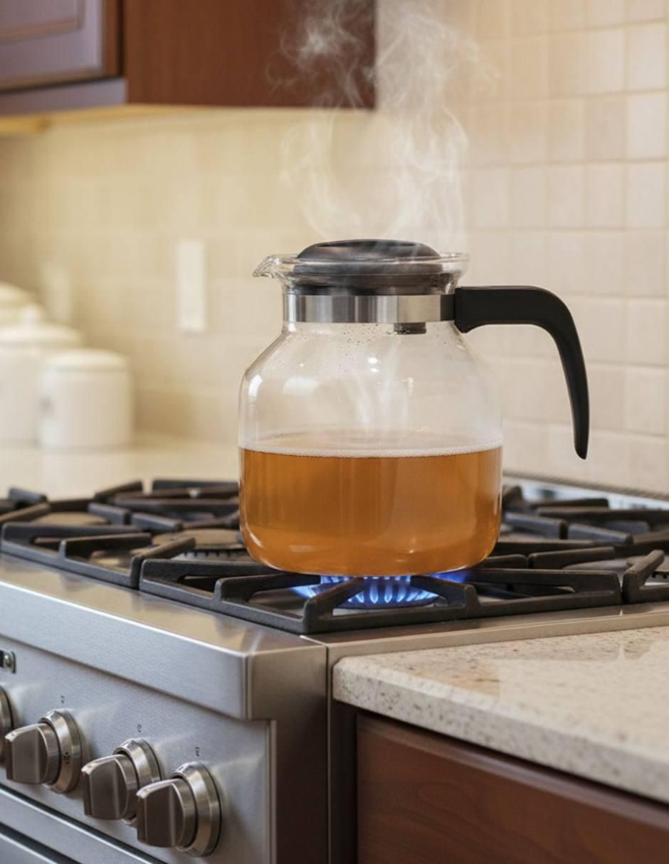 Tetera hervidora Libbey de vidrio borosilicato