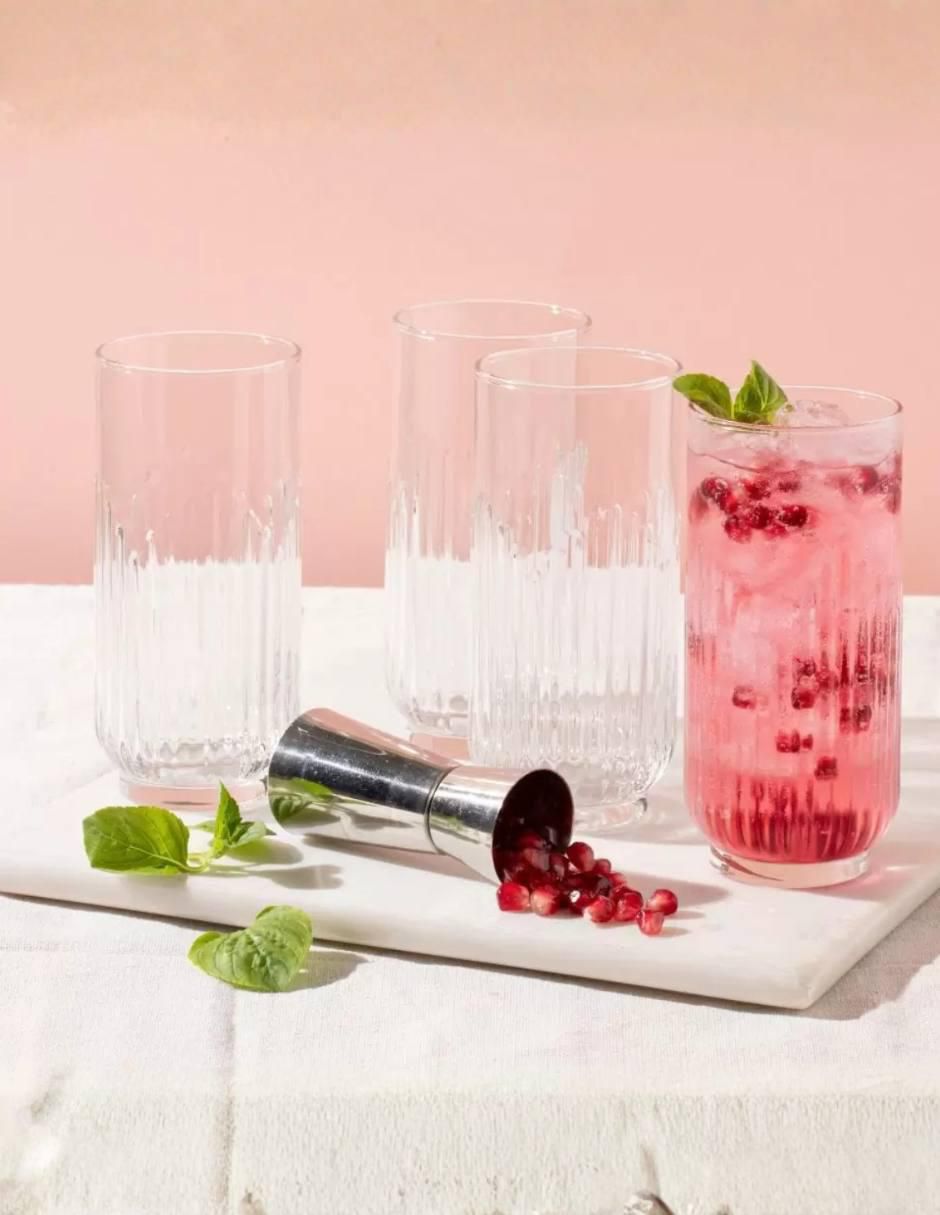Set de vasos largos Cristar Barcelona de vidrio con 6 piezas