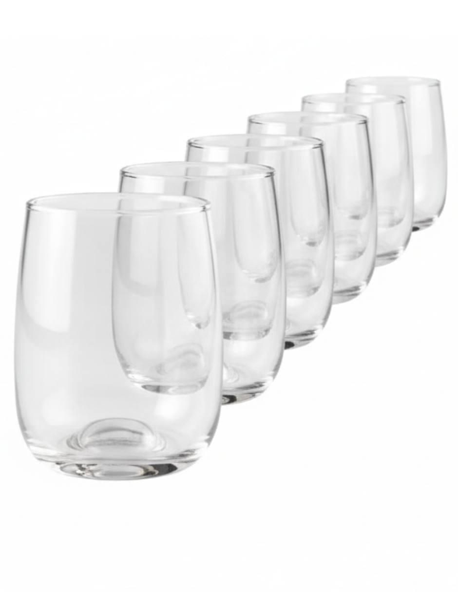 Set de vasos para agua de vidrio con 6 piezas