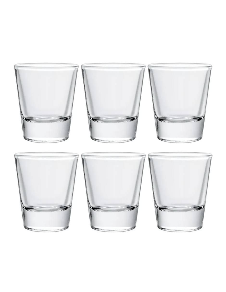 Set de vasos tequileros de vidrio con 6 piezas Set de vasos tequileros de vidrio con 6 piezas