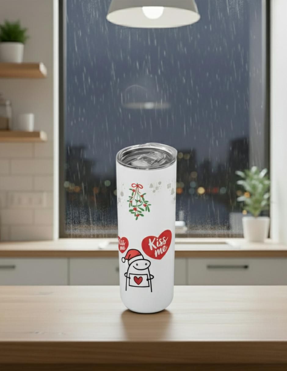 Termo navideño de acero inoxidable con tapa a presión 3