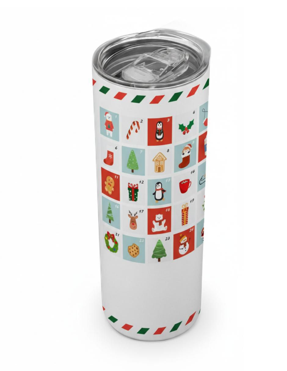 Set termo navideño de acero inoxidable con tapa a presión 2