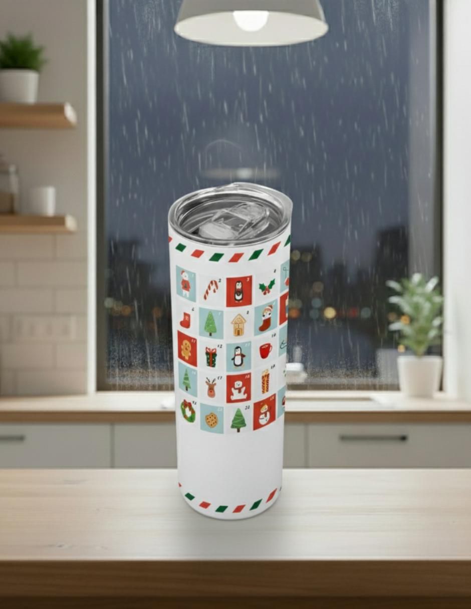 Set termo navideño de acero inoxidable con tapa a presión 3